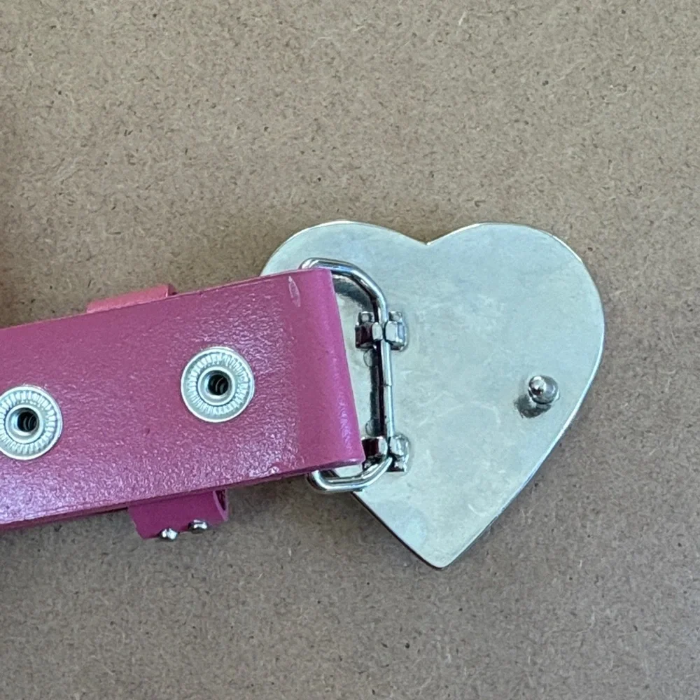Nocona Pink Heart Studded Western Belt Youth Size 24 Y2K Boho Cowgirl Equestrian